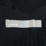 Vince Long Cashmere Cardigan Black Ribbed Knit Size Small V-Neck Duster Sweater