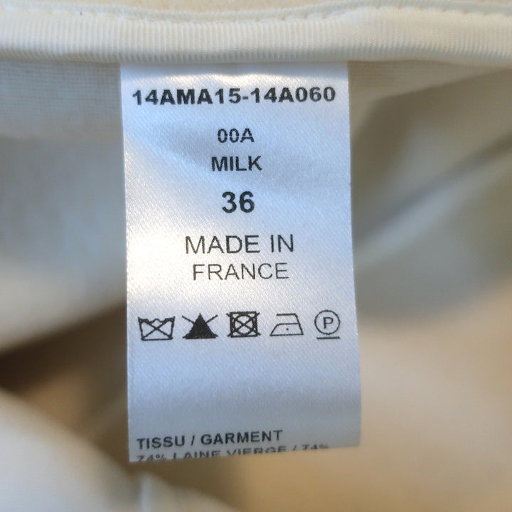 Chloe Side-Buckled Coat Milk Stretch Wool Crepe Size 36