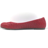 Bottega Veneta Intrecciato Leather Ballet Flats Red Size 38