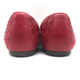 Bottega Veneta Intrecciato Leather Ballet Flats Red Size 38