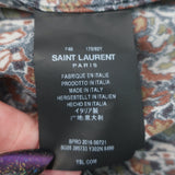 Saint Laurent Paisley Print Button Down Shirt Brown/Multi Crepe Size 40