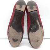 Bottega Veneta Intrecciato Leather Ballet Flats Red Size 38