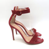 Gianvito Rossi Portofino 105 Ankle Strap Sandals Red Suede Size 37