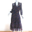 Veronica Beard Tiered Midi Dress Sabina Navy/Multi Paisley Print Chiffon Size 4