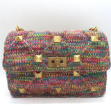 Valentino Roman Stud Rainbow Knit Chain Strap Shoulder Bag NEW