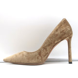 Jimmy Choo Romy 100 Crushed Velvet Pumps Nude Size 36 Pointed Toe Heels