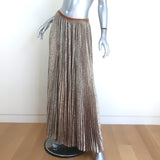 Forte Forte Pleated Maxi Skirt Gold Metallic Size 1