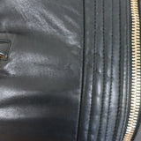 Balmain Multi-Pocket Leather Moto Jacket Black Quilted Leather Size 36
