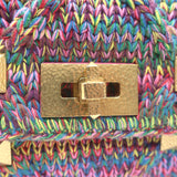 Valentino Roman Stud Rainbow Knit Chain Strap Shoulder Bag NEW