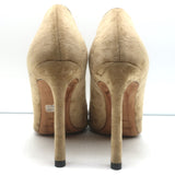 Jimmy Choo Romy 100 Crushed Velvet Pumps Nude Size 36 Pointed Toe Heels