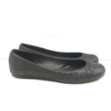 Bottega Veneta Intrecciato Leather Ballet Flats Dark Brown Size 38
