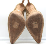 Jimmy Choo Romy 100 Crushed Velvet Pumps Nude Size 36 Pointed Toe Heels