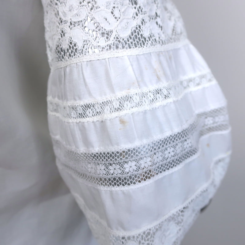 Roberto Cavalli Lace-Trimmed Bell Sleeve Shirt White Cotton Size 40