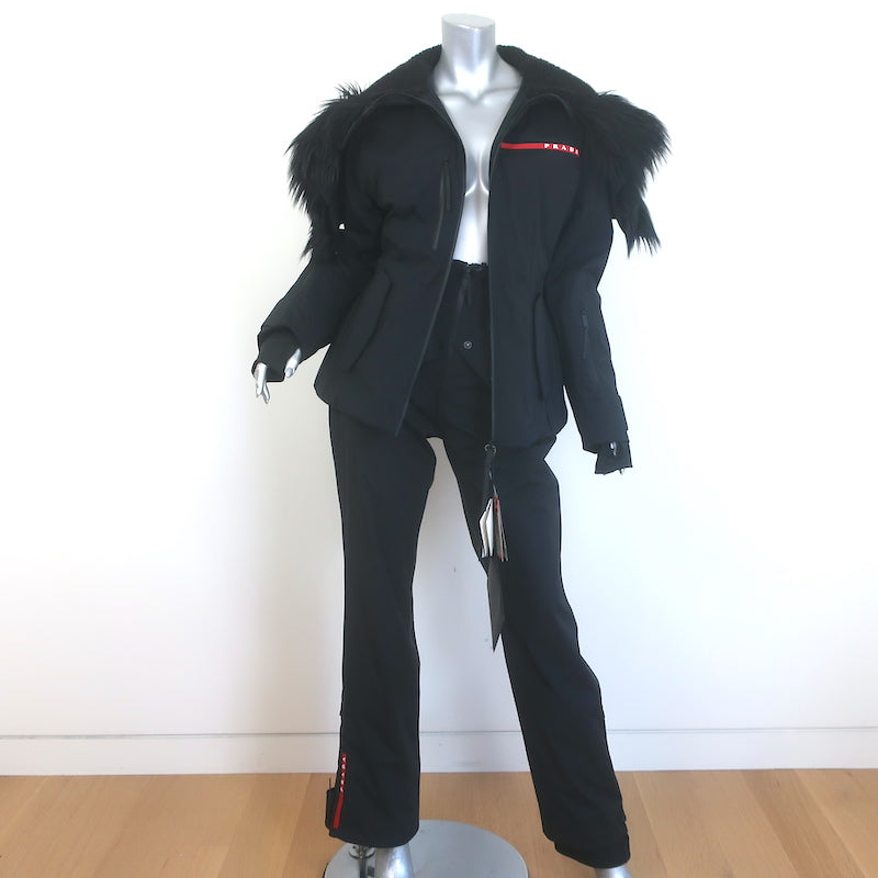 Prada Re-Nylon Extreme-Tex Stretch Ski Suit Black Size Medium NEW