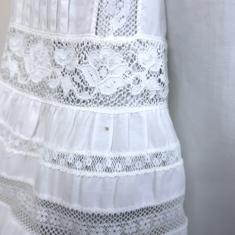 Roberto Cavalli Lace-Trimmed Bell Sleeve Shirt White Cotton Size 40
