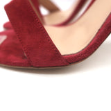 Gianvito Rossi Portofino 105 Ankle Strap Sandals Red Suede Size 37