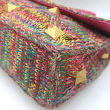 Valentino Roman Stud Rainbow Knit Chain Strap Shoulder Bag NEW