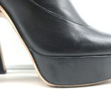 Miu Miu Platform Ankle Boots Black Leather Size 36.5