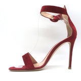 Gianvito Rossi Portofino 105 Ankle Strap Sandals Red Suede Size 37