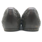 Bottega Veneta Intrecciato Leather Ballet Flats Dark Brown Size 38