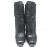 Miu Miu Platform Ankle Boots Black Leather Size 36.5