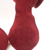 Gianvito Rossi Portofino 105 Ankle Strap Sandals Red Suede Size 37