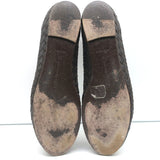 Bottega Veneta Intrecciato Leather Ballet Flats Dark Brown Size 38