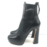 Miu Miu Platform Ankle Boots Black Leather Size 36.5