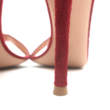 Gianvito Rossi Portofino 105 Ankle Strap Sandals Red Suede Size 37