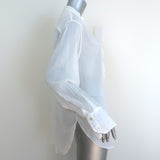 Forte Forte Ruffle Shirt White Cotton-Silk Size 1 Long Sleeve Top