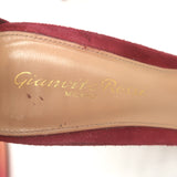 Gianvito Rossi Portofino 105 Ankle Strap Sandals Red Suede Size 37