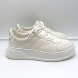 Gucci GG Embossed Low Top Sneakers White Leather Size 38.5