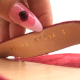 Gianvito Rossi Portofino 105 Ankle Strap Sandals Red Suede Size 37