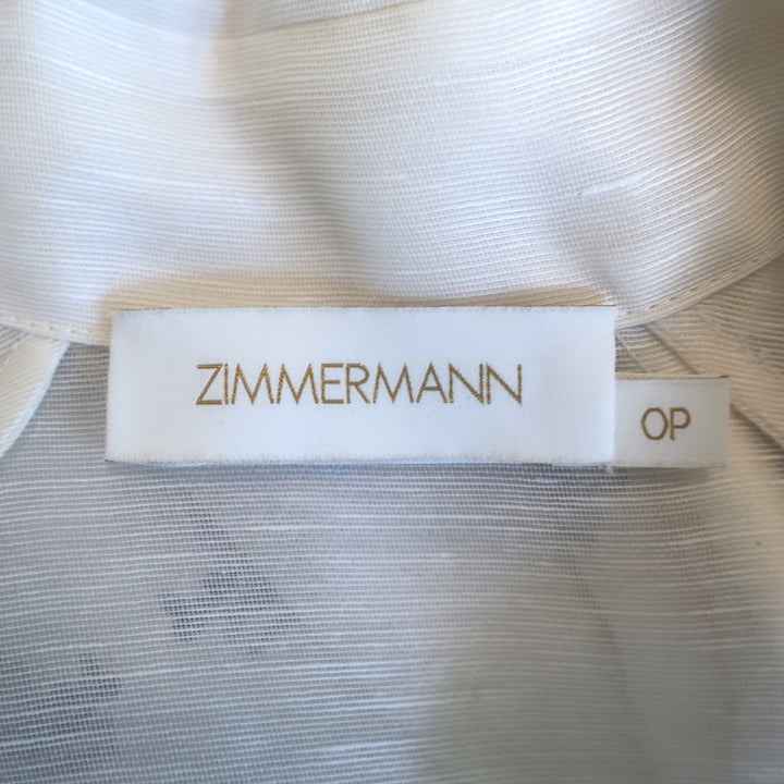Zimmermann Natura Flip Belted Mini Dress Cream Floral Print Organza Size 0P