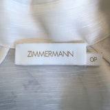 Zimmermann Natura Flip Belted Mini Dress Cream Floral Print Organza Size 0P