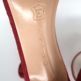 Gianvito Rossi Portofino 105 Ankle Strap Sandals Red Suede Size 37