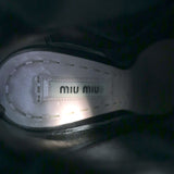 Miu Miu Platform Ankle Boots Black Leather Size 36.5