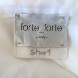 Forte Forte Ruffle Shirt White Cotton-Silk Size 1 Long Sleeve Top