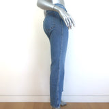 KHAITE Vivian Cropped Bootcut Jeans Blue Stretch Denim Size 26