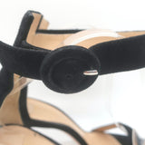 Gianvito Rossi Portofino 105 Ankle Strap Sandals Black Suede Size 37