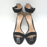 Gianvito Rossi Portofino 105 Ankle Strap Sandals Black Suede Size 37