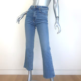 KHAITE Vivian Cropped Bootcut Jeans Blue Stretch Denim Size 26