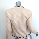 L'Agence Astor Contrast-Trim Cardigan Beige Cotton-Wool Size Extra Small NEW