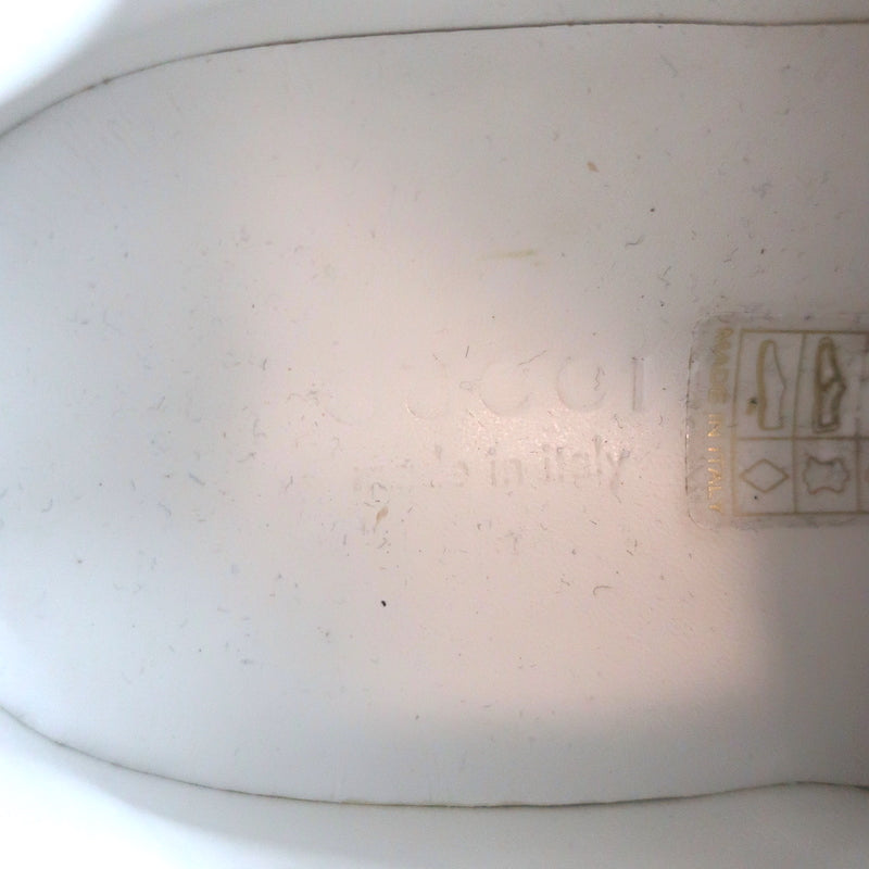 Gucci GG Embossed Low Top Sneakers White Leather Size 38.5