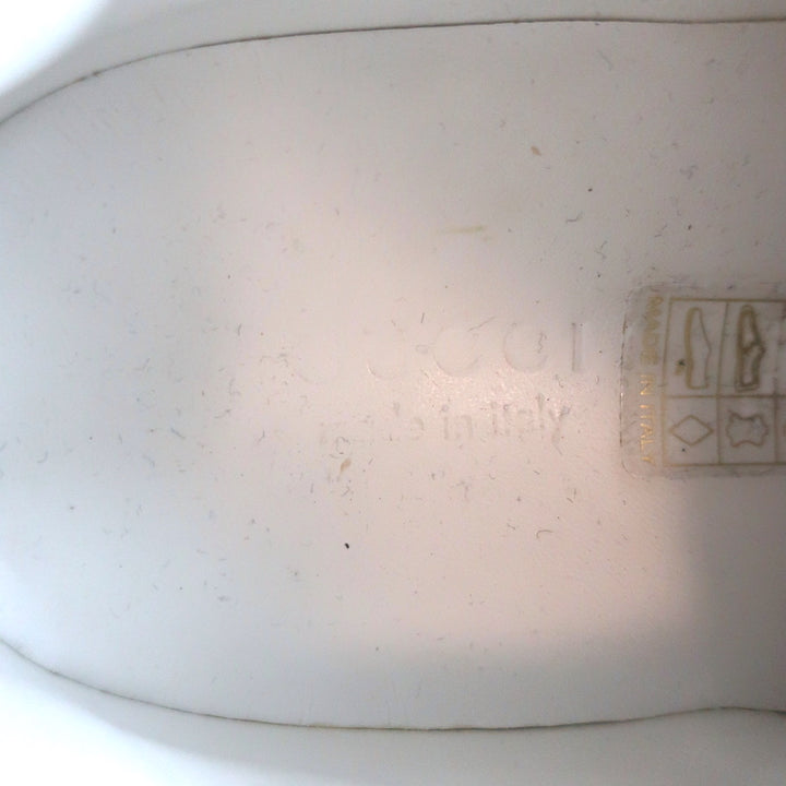 Gucci GG Embossed Low Top Sneakers White Leather Size 38.5