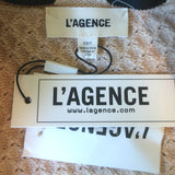 L'Agence Astor Contrast-Trim Cardigan Beige Cotton-Wool Size Extra Small NEW