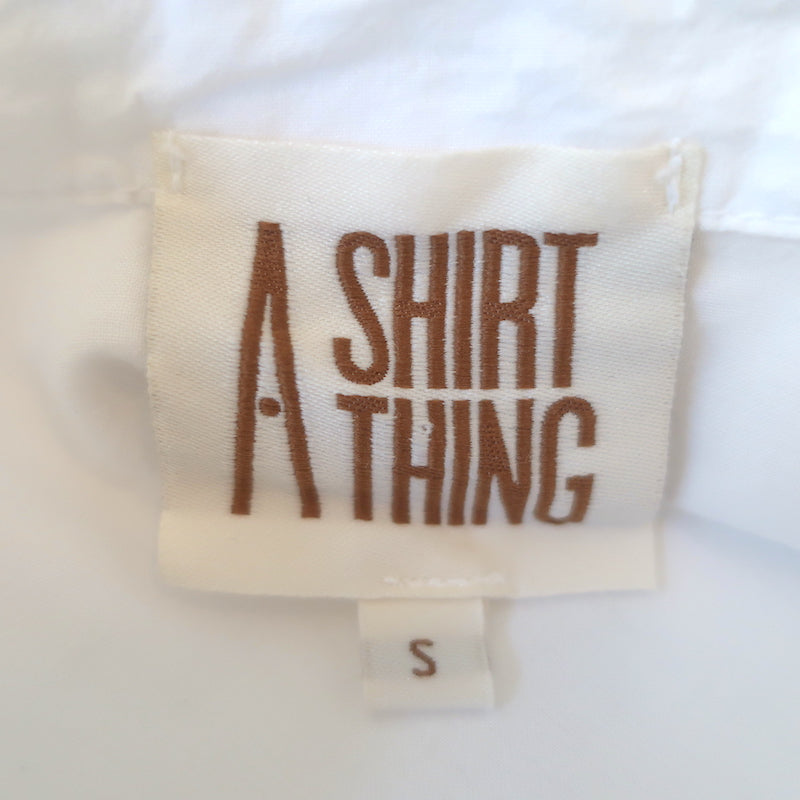 A Shirt Thing Scarlet Tiered Shirt Dress White Cotton Size Small
