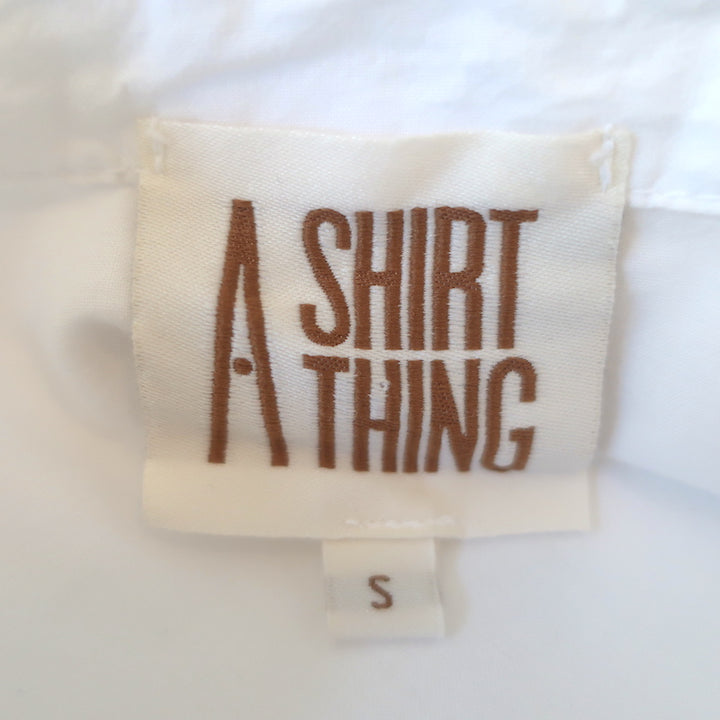 A Shirt Thing Scarlet Tiered Shirt Dress White Cotton Size Small