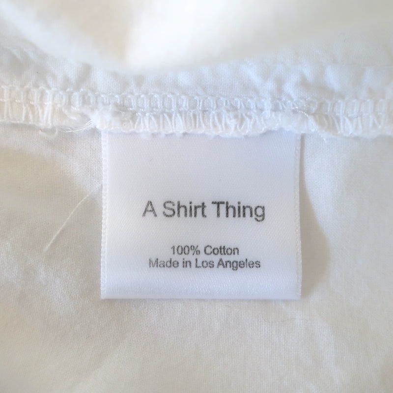 A Shirt Thing Scarlet Tiered Shirt Dress White Cotton Size Small
