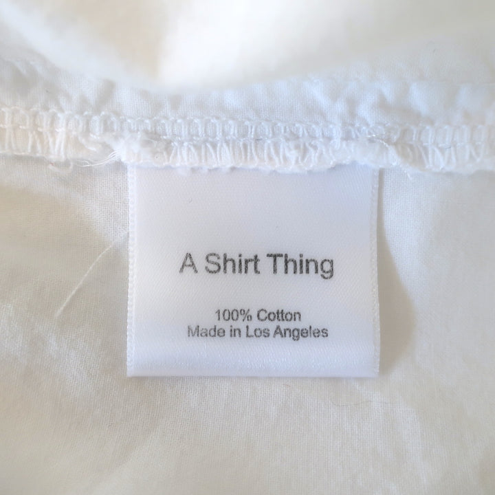 A Shirt Thing Scarlet Tiered Shirt Dress White Cotton Size Small